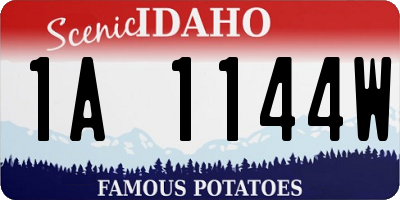 ID license plate 1A1144W