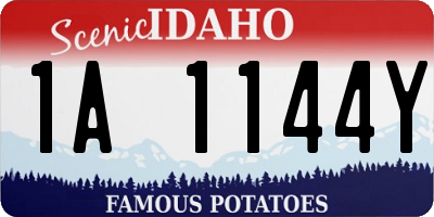 ID license plate 1A1144Y