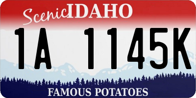 ID license plate 1A1145K