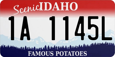 ID license plate 1A1145L