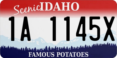 ID license plate 1A1145X