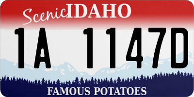 ID license plate 1A1147D