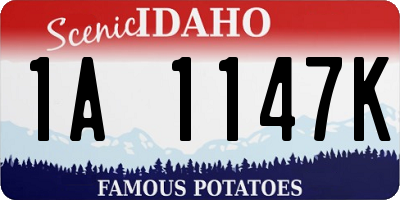 ID license plate 1A1147K