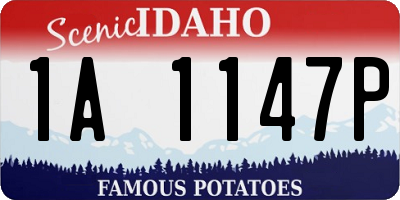 ID license plate 1A1147P