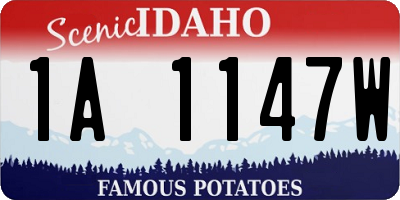 ID license plate 1A1147W