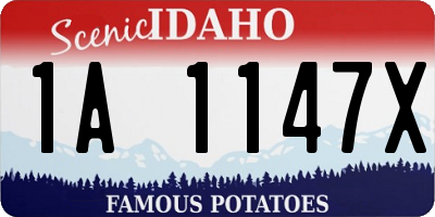 ID license plate 1A1147X