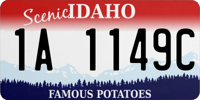 ID license plate 1A1149C