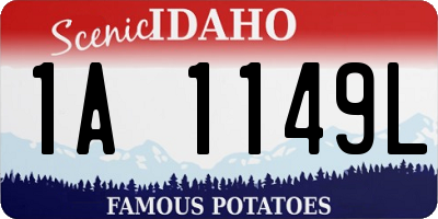 ID license plate 1A1149L