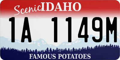 ID license plate 1A1149M
