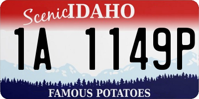 ID license plate 1A1149P