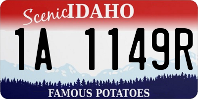 ID license plate 1A1149R
