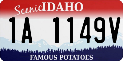 ID license plate 1A1149V