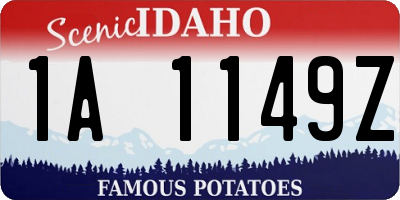 ID license plate 1A1149Z