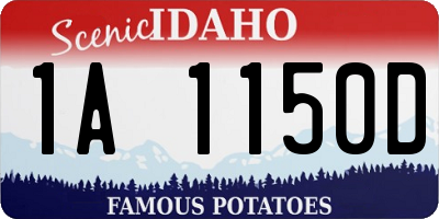 ID license plate 1A1150D