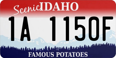 ID license plate 1A1150F