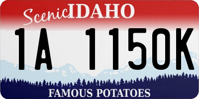 ID license plate 1A1150K