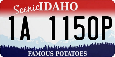 ID license plate 1A1150P