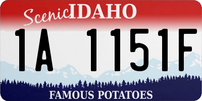 ID license plate 1A1151F