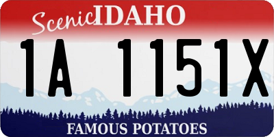 ID license plate 1A1151X