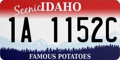ID license plate 1A1152C