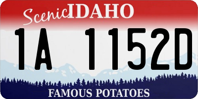 ID license plate 1A1152D