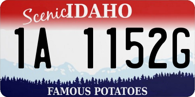 ID license plate 1A1152G