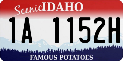 ID license plate 1A1152H