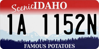 ID license plate 1A1152N