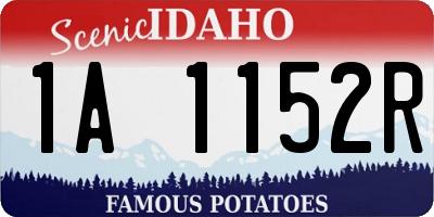 ID license plate 1A1152R