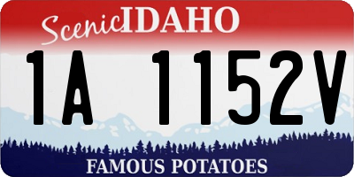 ID license plate 1A1152V
