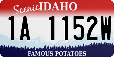 ID license plate 1A1152W