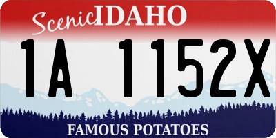 ID license plate 1A1152X