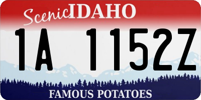 ID license plate 1A1152Z