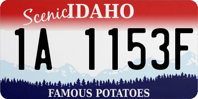 ID license plate 1A1153F