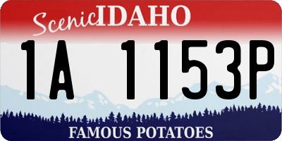 ID license plate 1A1153P