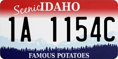 ID license plate 1A1154C