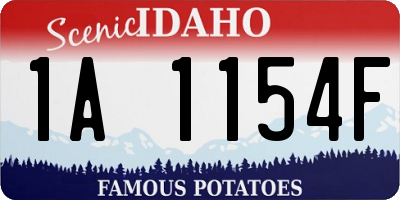 ID license plate 1A1154F