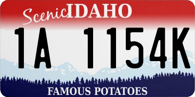 ID license plate 1A1154K
