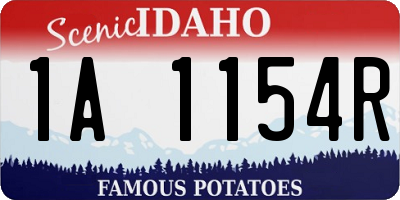 ID license plate 1A1154R