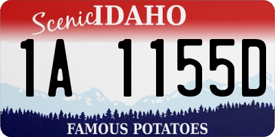 ID license plate 1A1155D