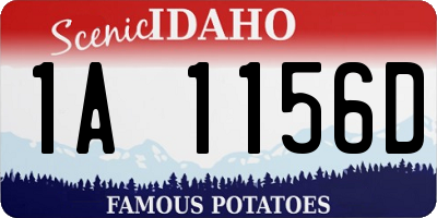 ID license plate 1A1156D