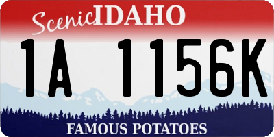 ID license plate 1A1156K