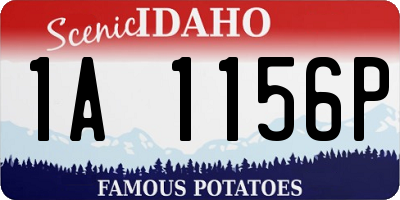 ID license plate 1A1156P