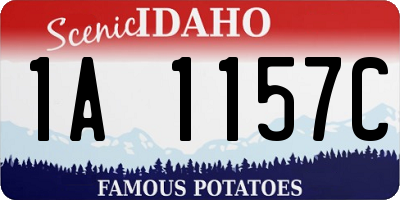 ID license plate 1A1157C