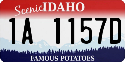 ID license plate 1A1157D