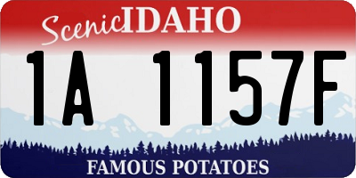 ID license plate 1A1157F
