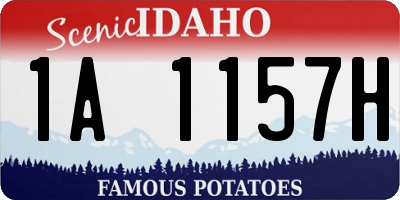 ID license plate 1A1157H