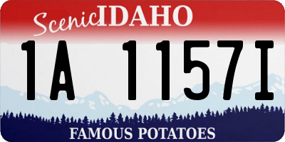 ID license plate 1A1157I