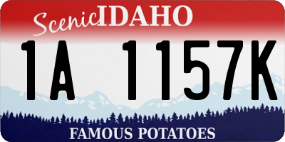 ID license plate 1A1157K