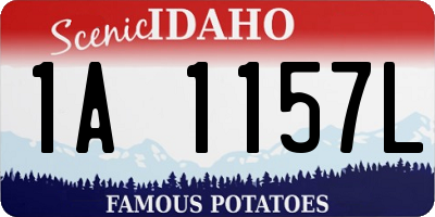 ID license plate 1A1157L
